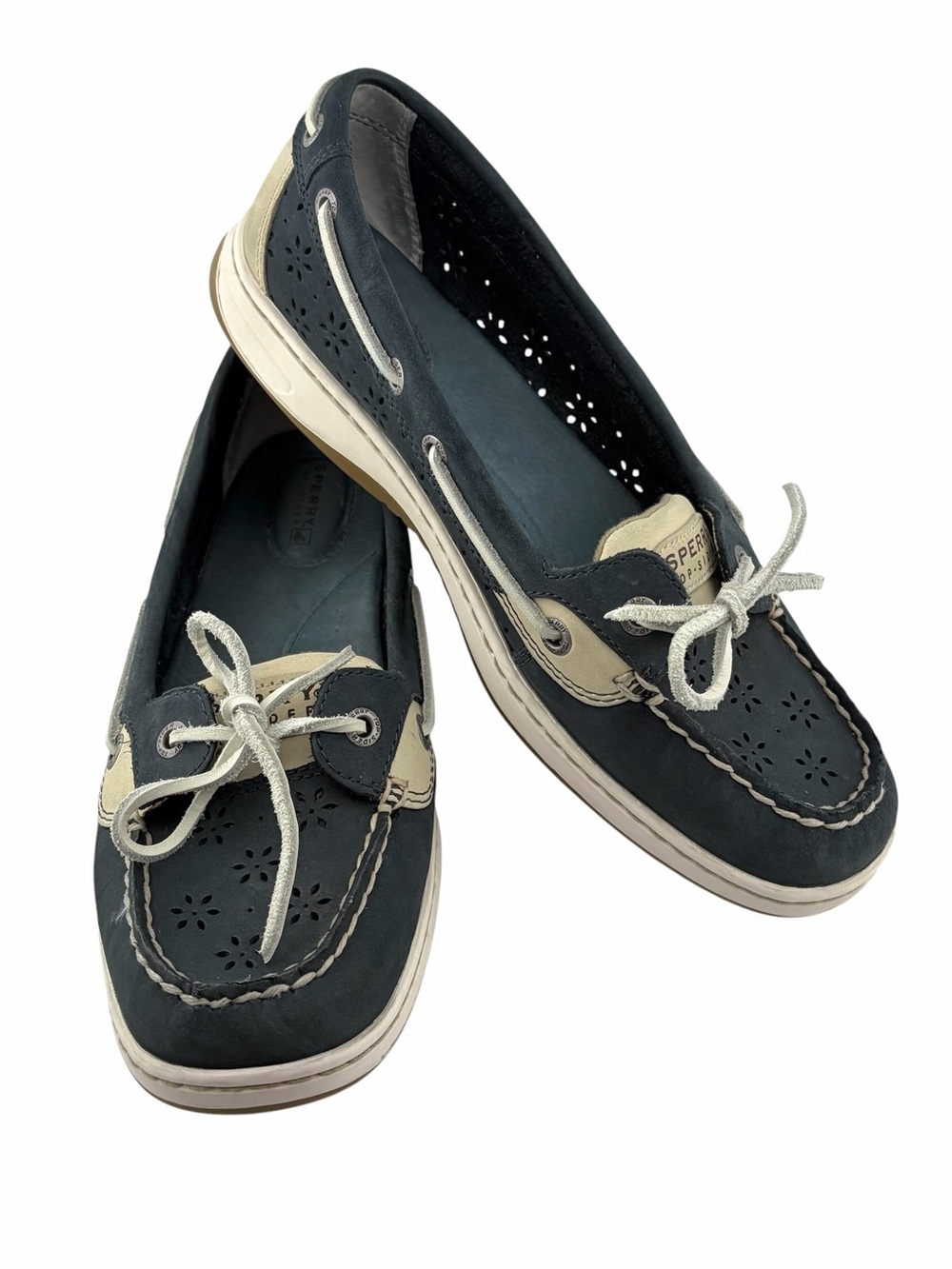 Sperry Top Sider Angelfish Preppy Boat Shoes Womens 9M Blue One Eye Laser Cut